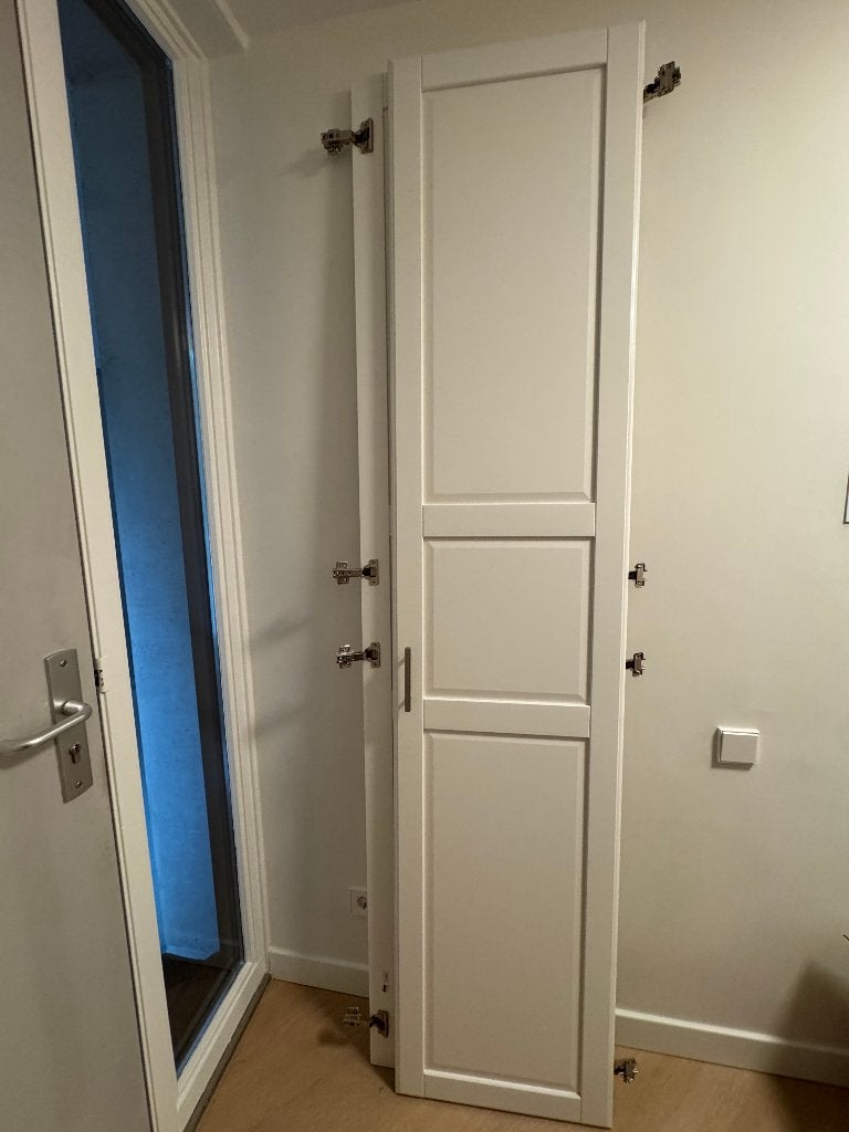 2x Ikea Tyssedal deuren met scharnieren, wit, Ophalen, 200 cm of meer, 50 tot 100 cm, Zo goed als nieuw