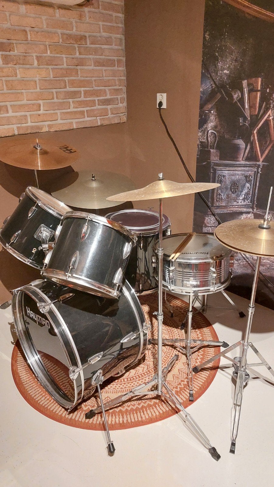 Leuk Hayman beginners drumstel met diverse extra's, Ophalen, Gebruikt, Overige merken