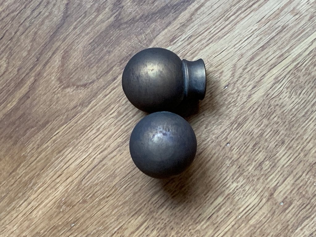 Vintage BRONZEN gordijnroedes., Ophalen, Gebruikt