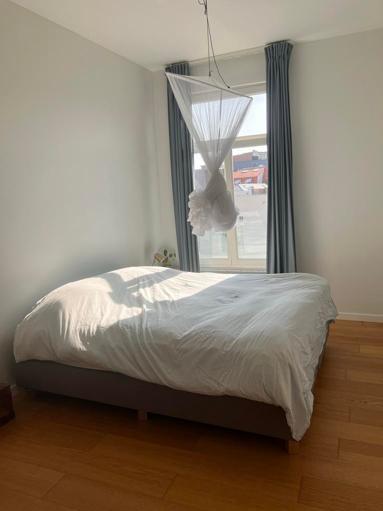 2 x Pullman Silverline boxsprings 90 x 210 (!) & eiken poten, Huis en Inrichting, Slaapkamer | Bedden, Zo goed als nieuw, Eenpersoons