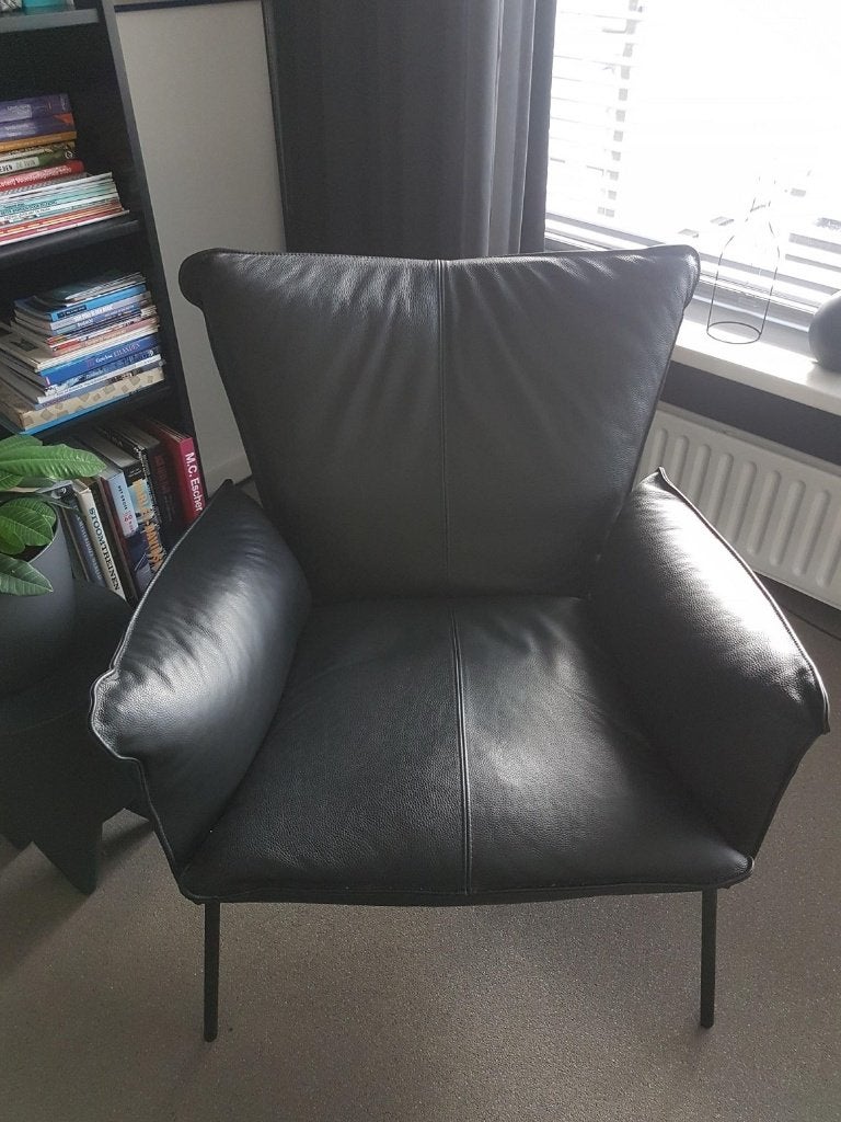 2 Leren fauteuils - Zo goed als nieuw, Ophalen, Gebruikt, Minder dan 75 cm, 75 tot 100 cm