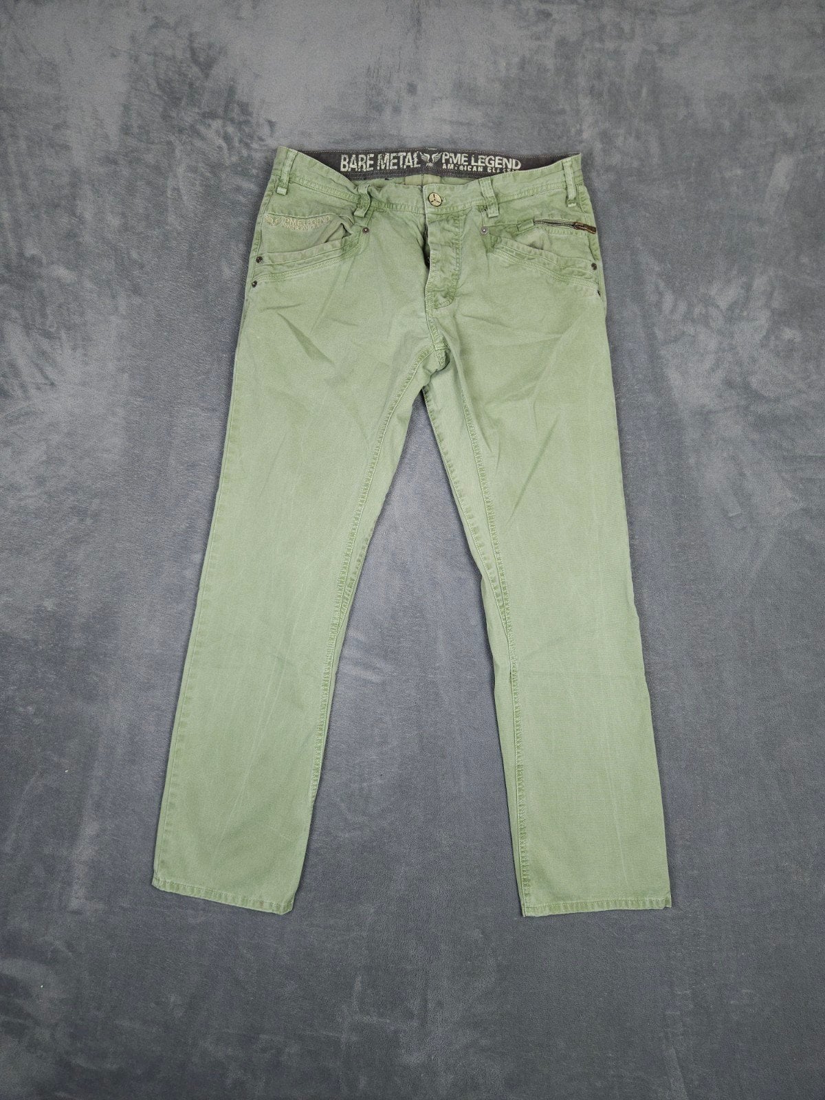 Pme Legend Broek Bare Metal W34 L32 Groen Jeans Pall Mall., Overige kleuren, Verzenden, ., Zo goed als nieuw