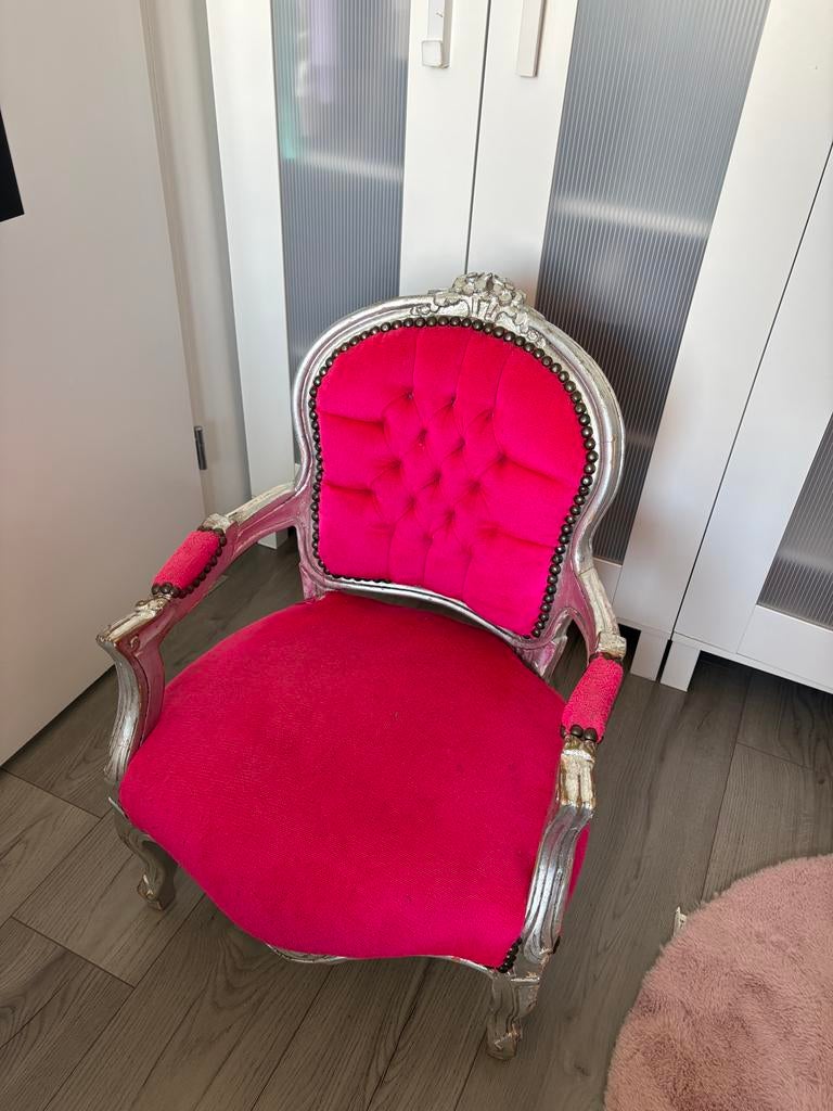 Roze Feuteuil - Barok Stijl, Kinderen en Baby's, Kinderkamer | Tafels en Stoelen, Ophalen of Verzenden, Gebruikt, Stoel(en)