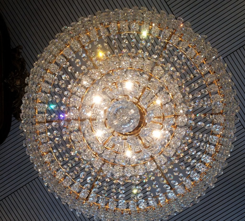 Kristal Zakkroonluchter 60 cm Zilver -goud Wij gaan stoppen, Ophalen of Verzenden, Nieuw