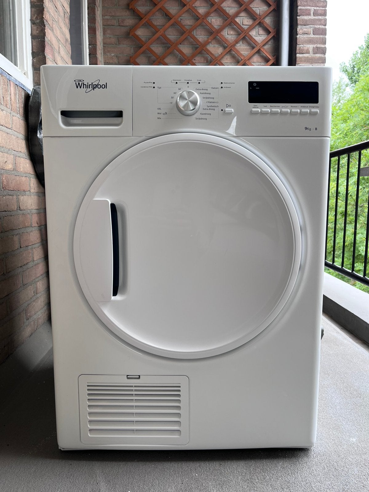 Whirlpool wasdroger 9kg, Ophalen, 8 tot 10 kg, Zo goed als nieuw, Voorlader