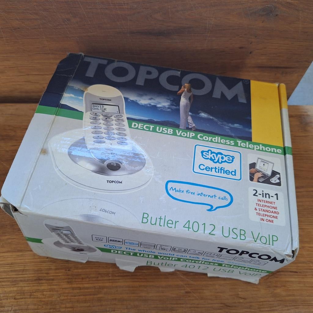 Topcom Butler 4012 USB VoIP draadloze telefoon – compleet, Telecommunicatie, Vaste telefoons | Handsets en Draadloos, Ophalen of Verzenden