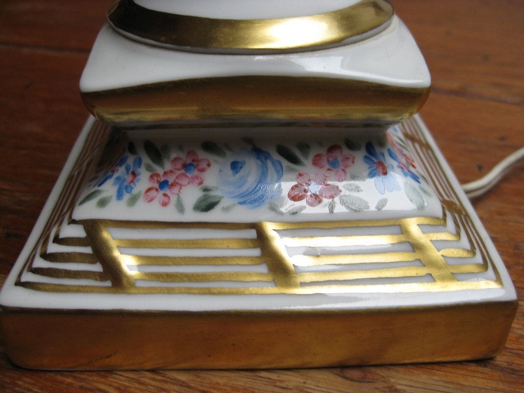 Prachtige porseleinen lamp, Limoges France, Ophalen of Verzenden