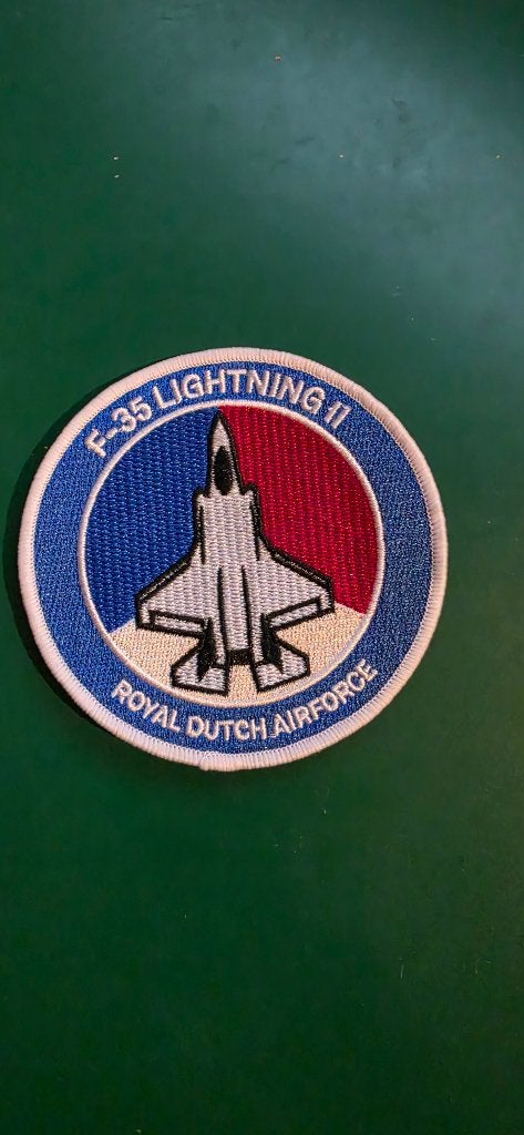 F35 patch, Verzamelen, Ophalen of Verzenden, Luchtmacht, Nederland, Embleem of Badge