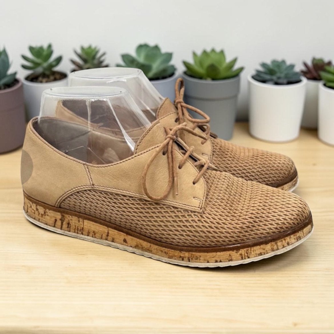 Paul Green Schoenen 37 Beige Bruin Leer Sneakers Kurk Look, Bruin, Verzenden, Pg, Pg