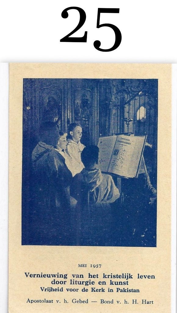 Bp25 devotie prentje vernieuwing van het christelijk leven, Verzamelen, Religie, Ophalen of Verzenden, Zo goed als nieuw, Kaart of Prent