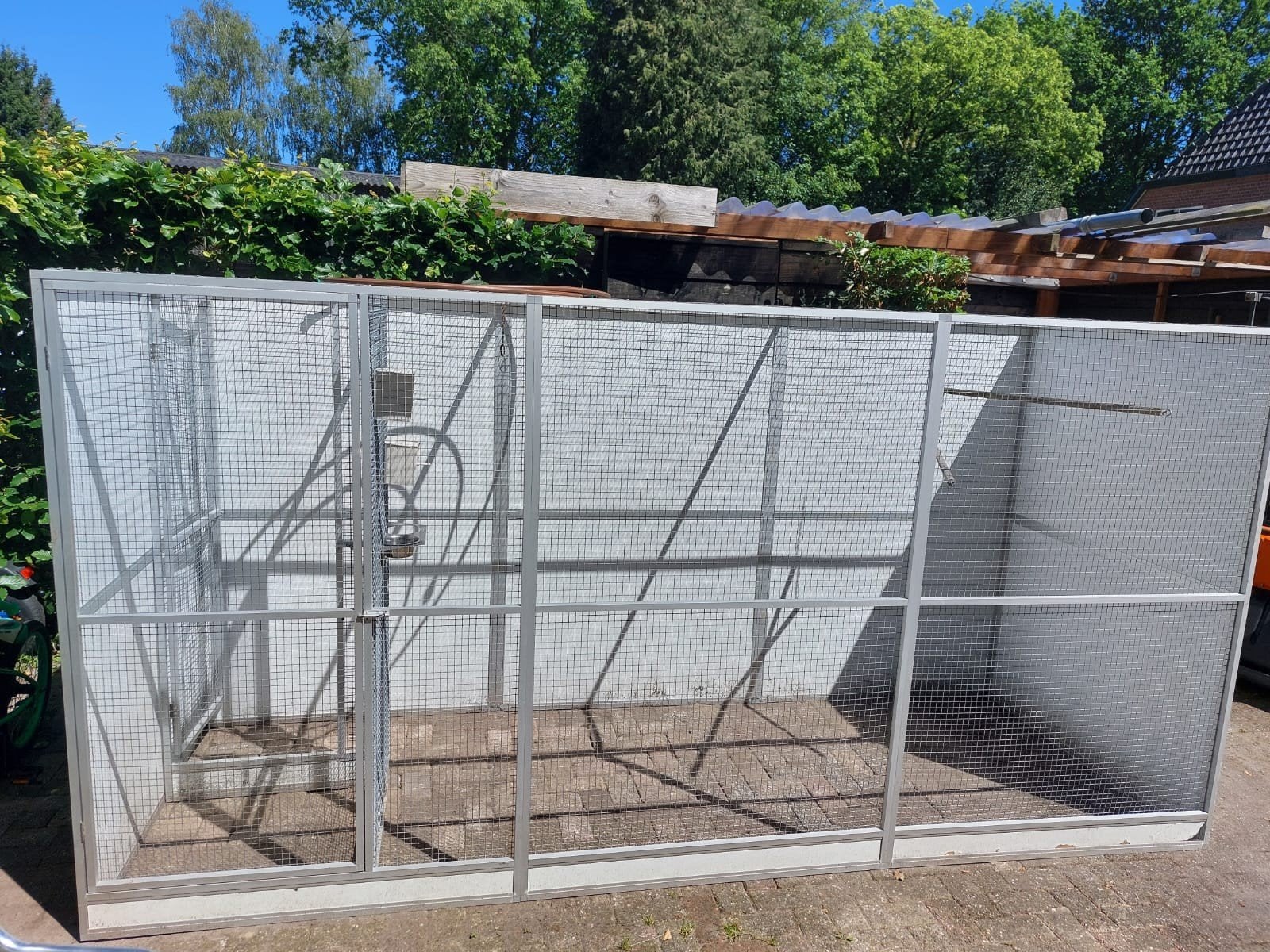 Aluminium voliere, Dieren en Toebehoren, Vogels | Hokken en Kooien, Ophalen, Gebruikt, Aluminium, Volière