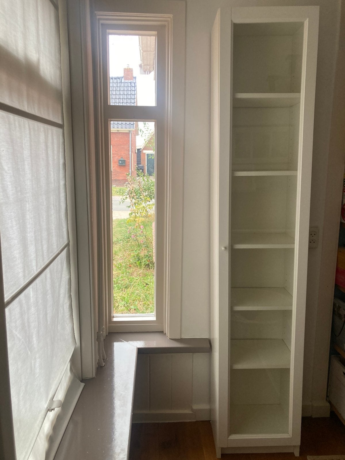 Billy boekenkast wit met glazen deur, Ophalen, Minder dan 50 cm, 25 tot 50 cm, Gebruikt