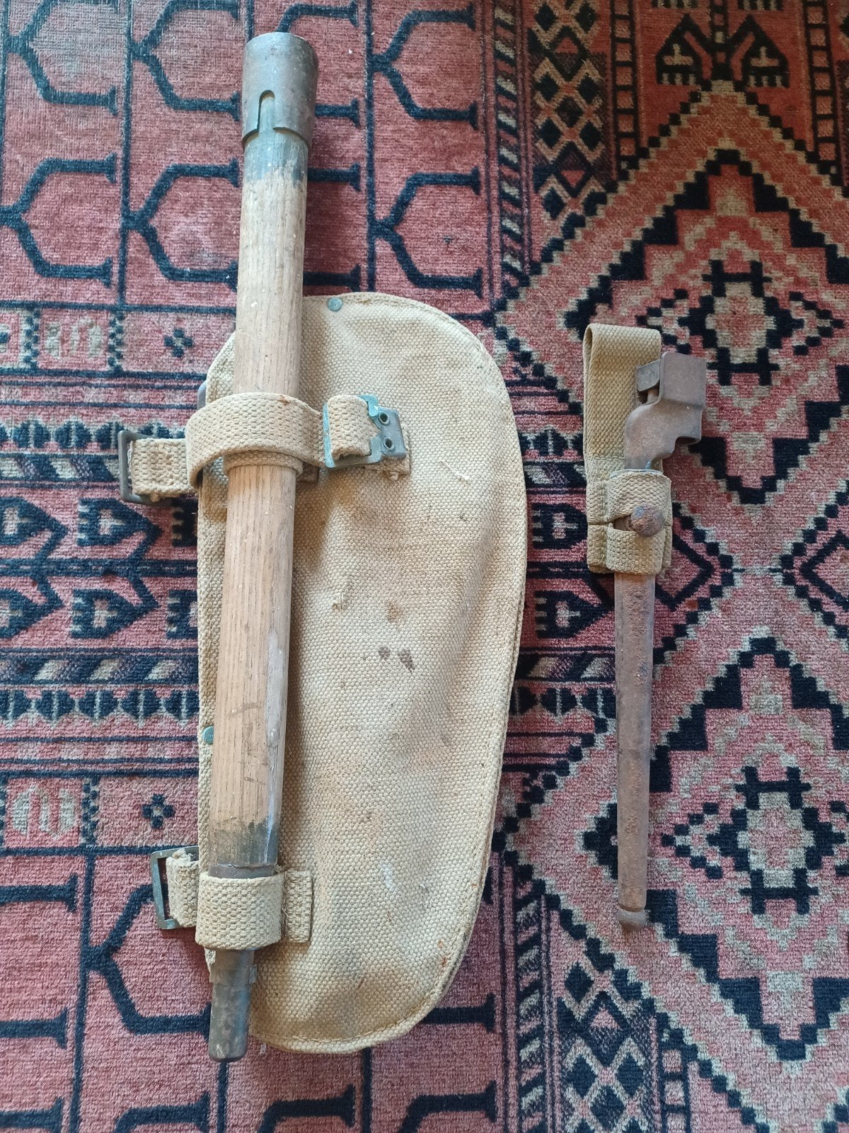 Pikhouweel- schop, Spijker bajonet, Ophalen of Verzenden, Nederland, Mes of Dolk
