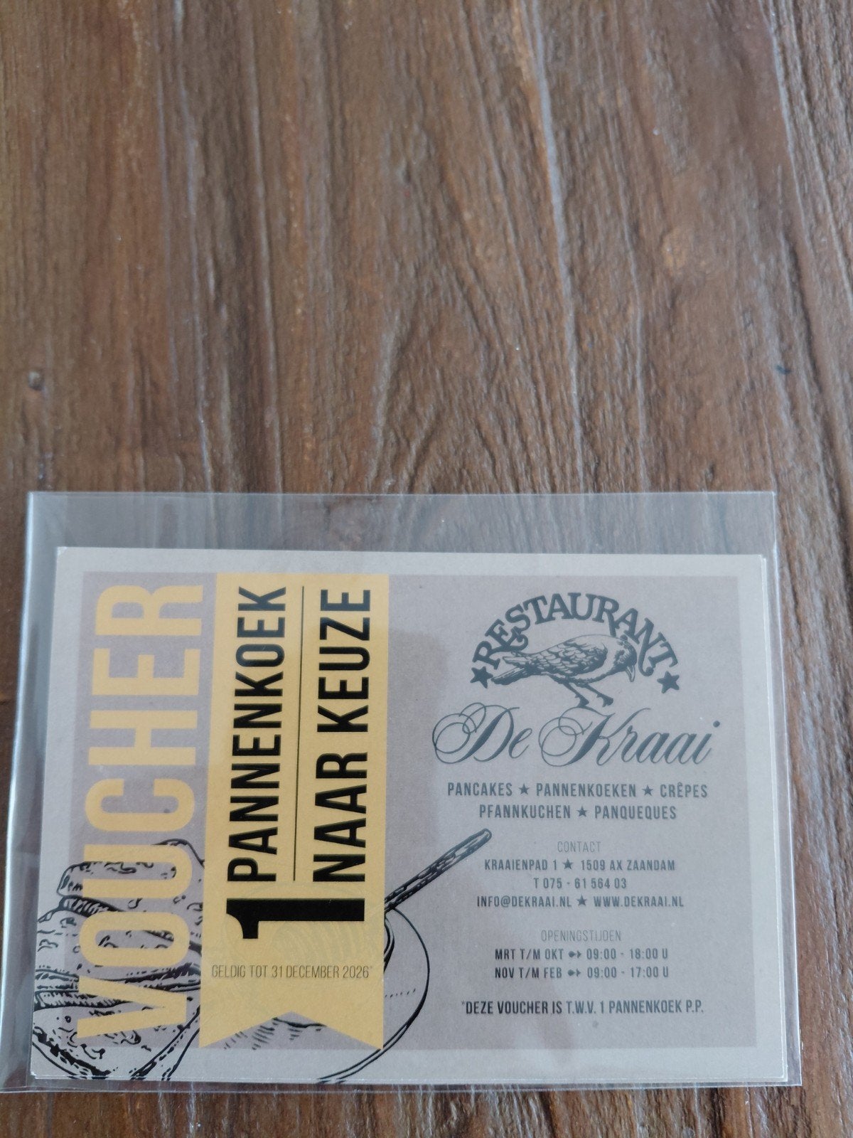 Voucher, Eén persoon, Cadeaubon