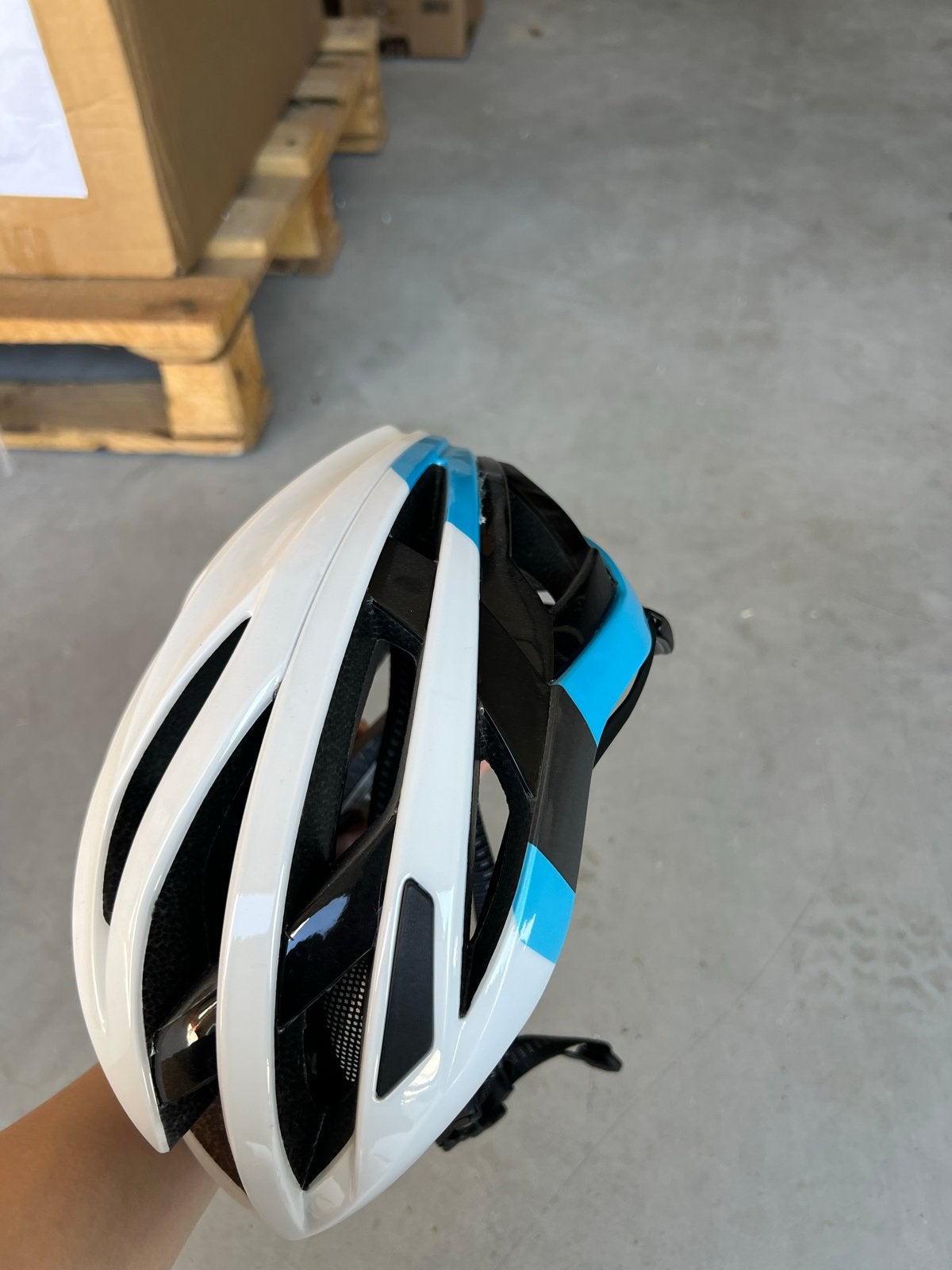 LEM Fietshelm Wit/Blauw - nieuw Helmets, Ophalen of Verzenden, Nieuw, Overige maten, Heer of Dame