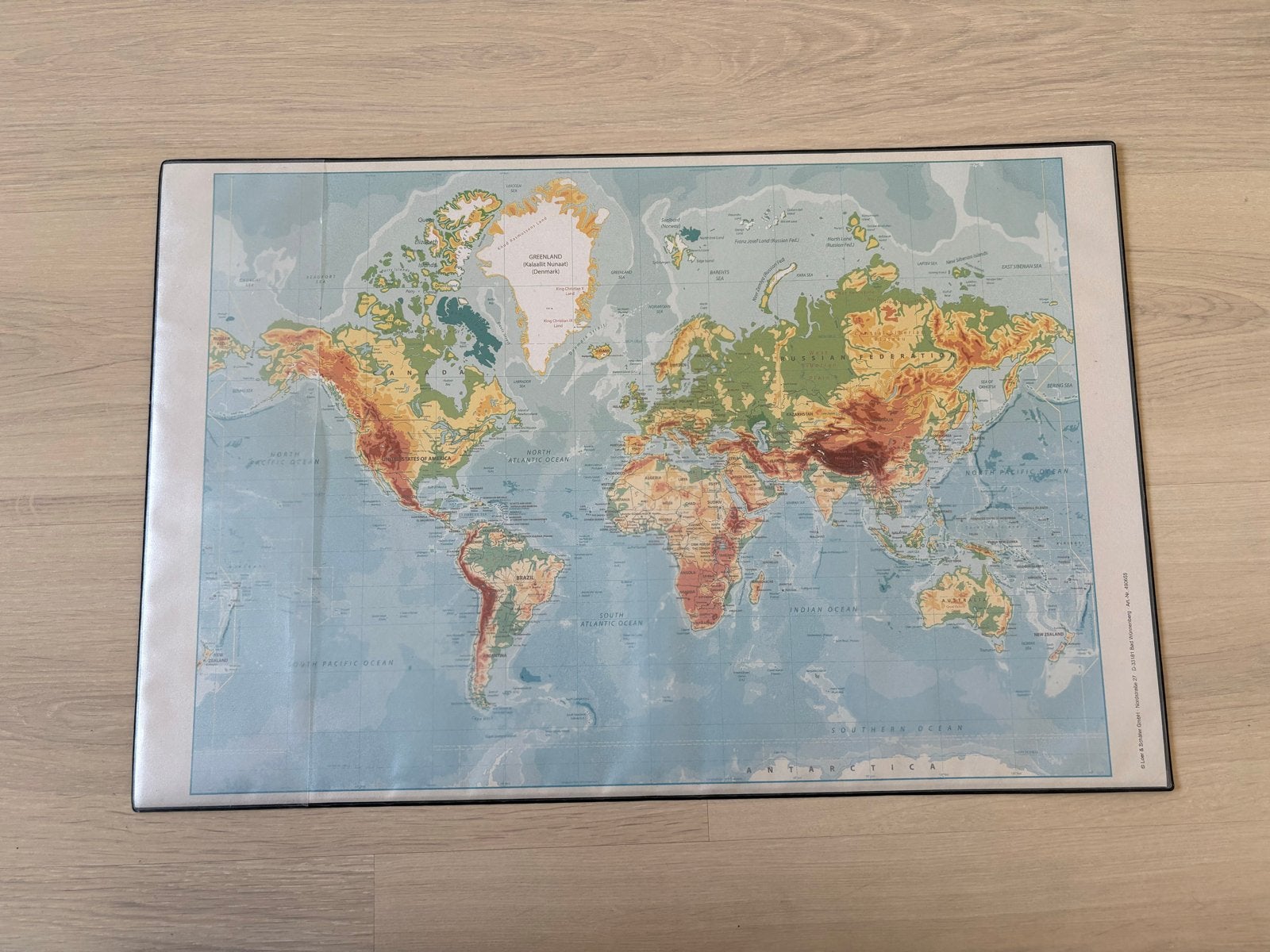 Bureau onderlegger met wereldkaart, Ophalen of Verzenden, Zo goed als nieuw
