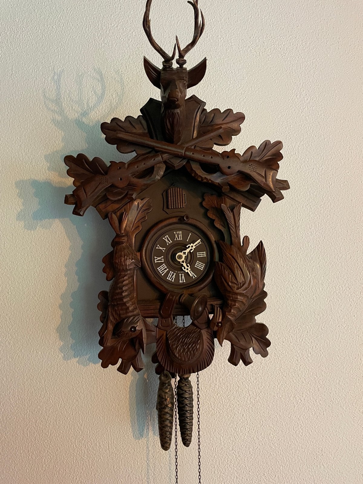 Antieke Koekoeksklok - Handgesneden Hout, Antiek en Kunst, Antiek | Klokken, Ophalen