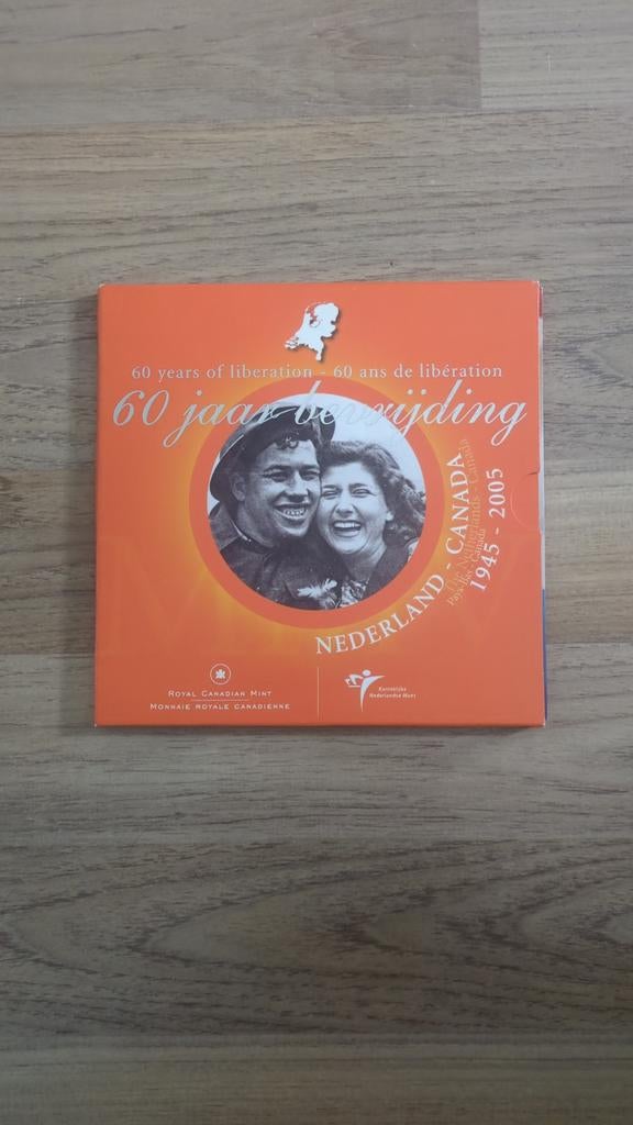60 jaar bevrijding Nederland muntenset ZILVER, Postzegels en Munten, Munten | Nederland, Setje, Koningin Beatrix, Zilver, Overige waardes