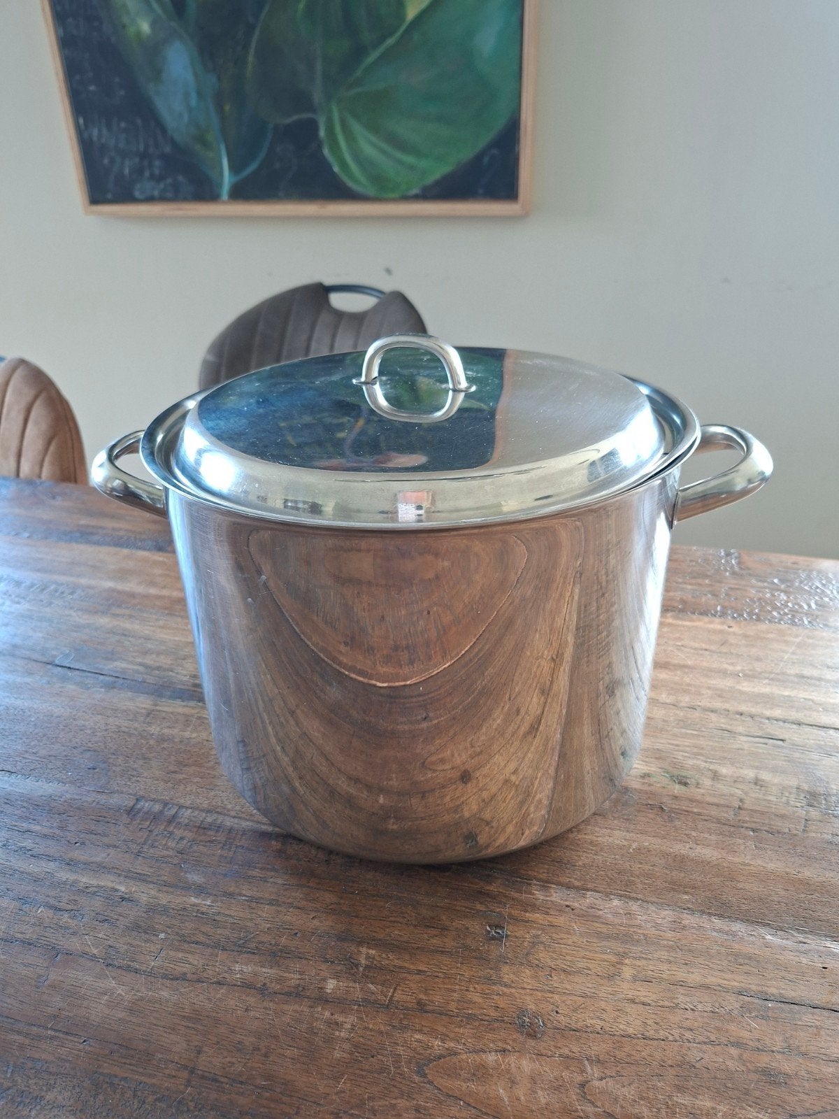 Soeppan RVS 18/10 28cm omtrek bij 20cm hoog; 12 liter, Huis en Inrichting, Keuken | Potten en Pannen, Overige materialen, Gebruikt