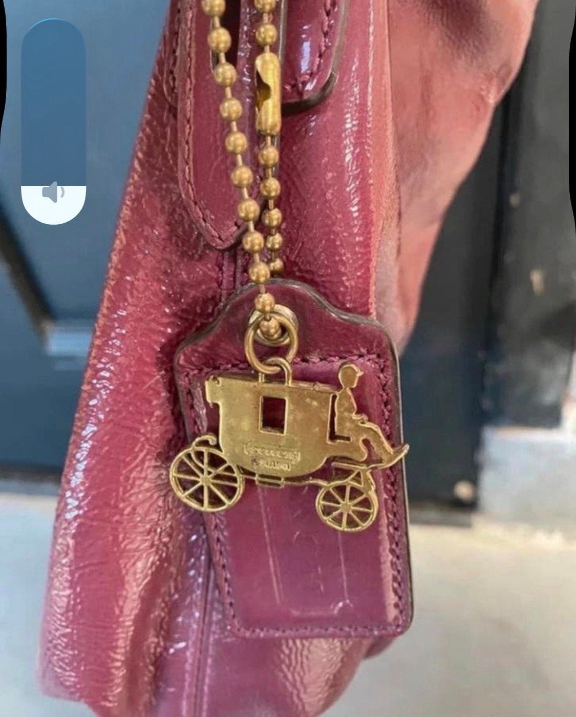 Vintage Coach Tas Lakleer Framboos/Bordeauxrood, Ophalen of Verzenden, Zo goed als nieuw, Rood, Handtas