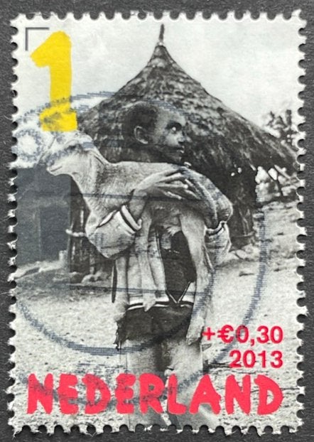 2013 Kinderzegels nvph 3107f kind met lam, Ophalen of Verzenden, Na 1940, Gestempeld