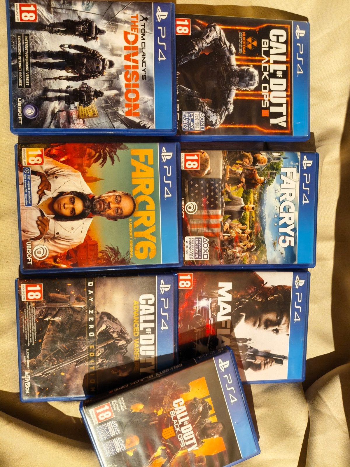 Diverse PS4-spellen: Call of Duty, Fay, The Division, Maf, Spelcomputers en Games, Gebruikt, Vanaf 18 jaar, Shooter, 1 speler