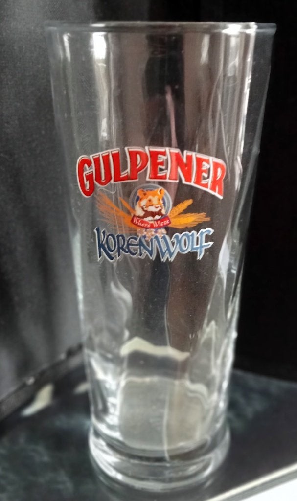 6 Gulpener Korenwolf Glazen, Ophalen of Verzenden, Zo goed als nieuw, Glas of Glazen, Overige merken