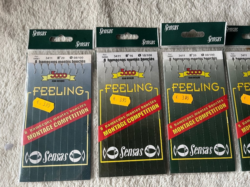 adv 100 / NIEUW set 5 pakjes onderlijnen SENSAS, Ophalen of Verzenden, Nieuw, Haak