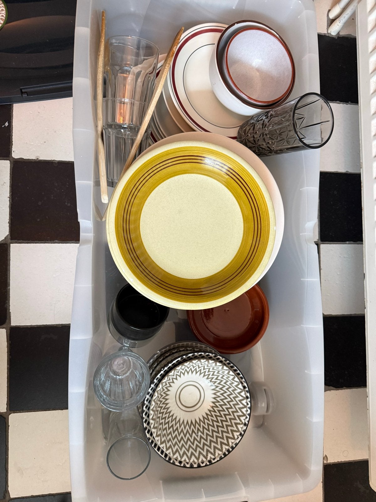 Diverse set borden, bakjes, kommen en glazen, Ophalen, Overige materialen, Gebruikt, Overige typen