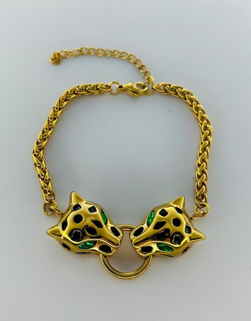 Jaguar armband, Verzenden, Nieuw, Goud, Met strass