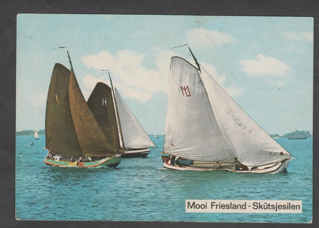 Skutsjesilen Skutsje Halve Maan Heerenveen Huizum 1973, Verzamelen, Verzenden, 1960 tot 1980, Gelopen, Friesland