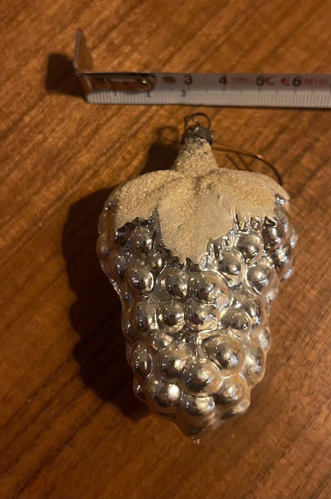 Antieke / Vintage Glazen Kerstbal Druiventros - 8 cm, Ophalen, Gebruikt