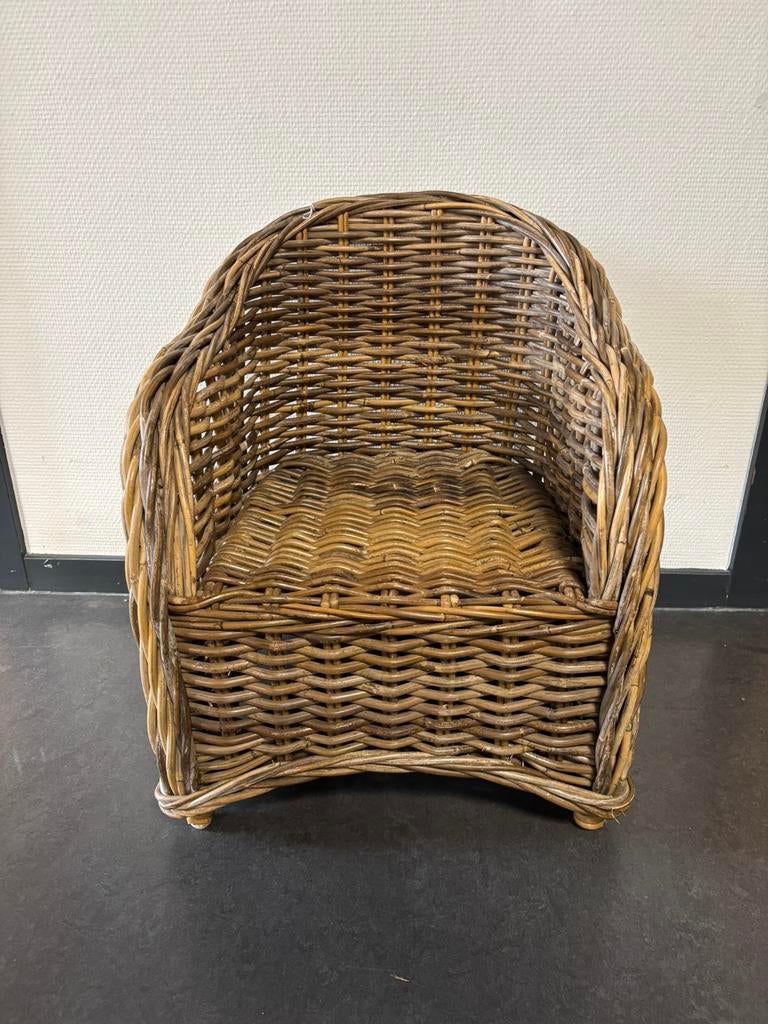 Rotan stoeltje rieten kinderstoel boho riviera maison, Ophalen, Zo goed als nieuw, Stoel(en)