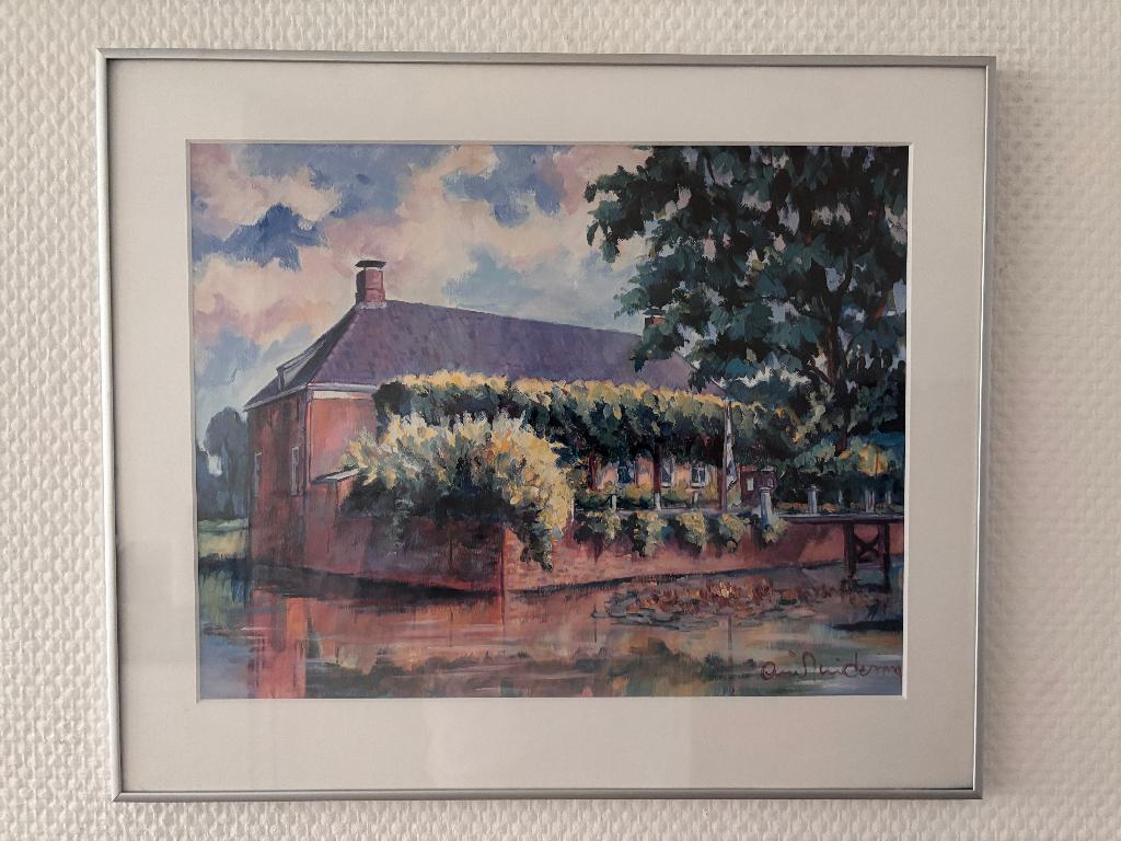 Prent Arie Zuidersma, Borg Verhildersum Leens. De Ploeg., Antiek en Kunst, Kunst | Litho's en Zeefdrukken, Ophalen of Verzenden