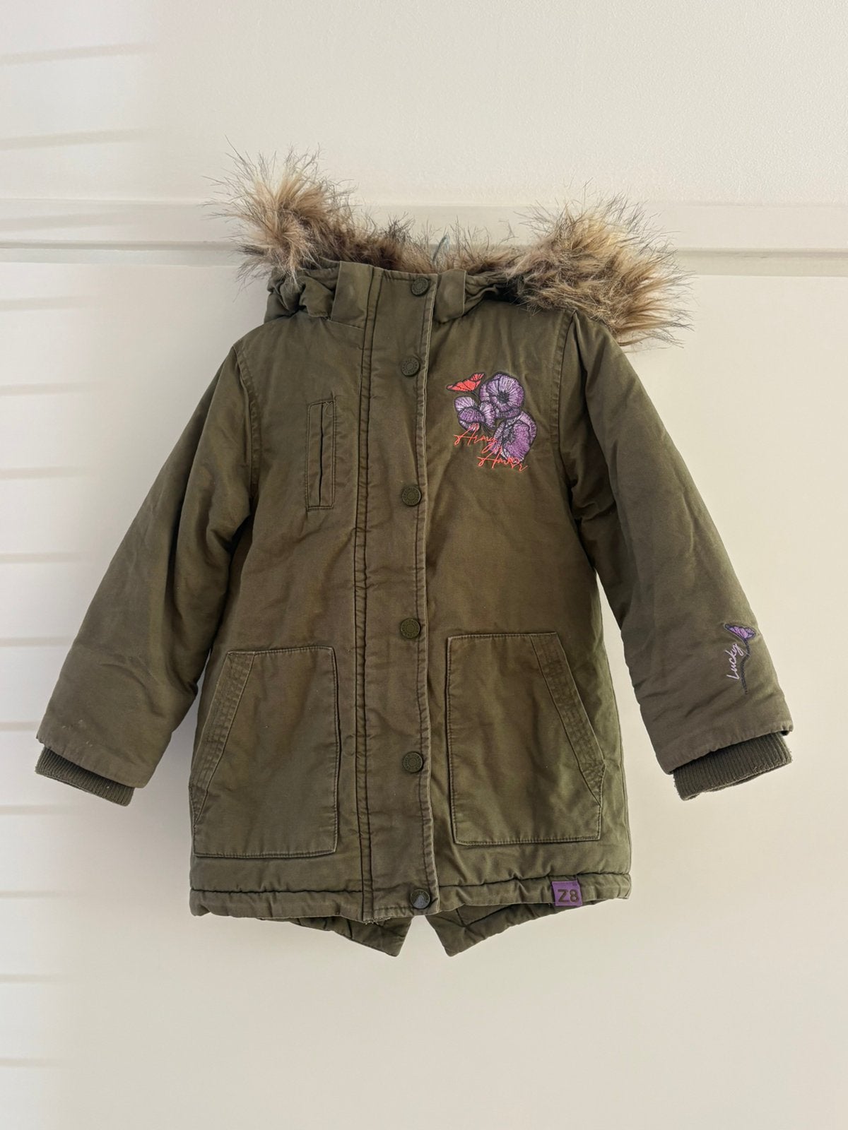 Z8 winterjas meisjes maat 92/98 Miss Moon khaki/donkergroen, Gebruikt, Meisje, Z8, Ophalen of Verzenden