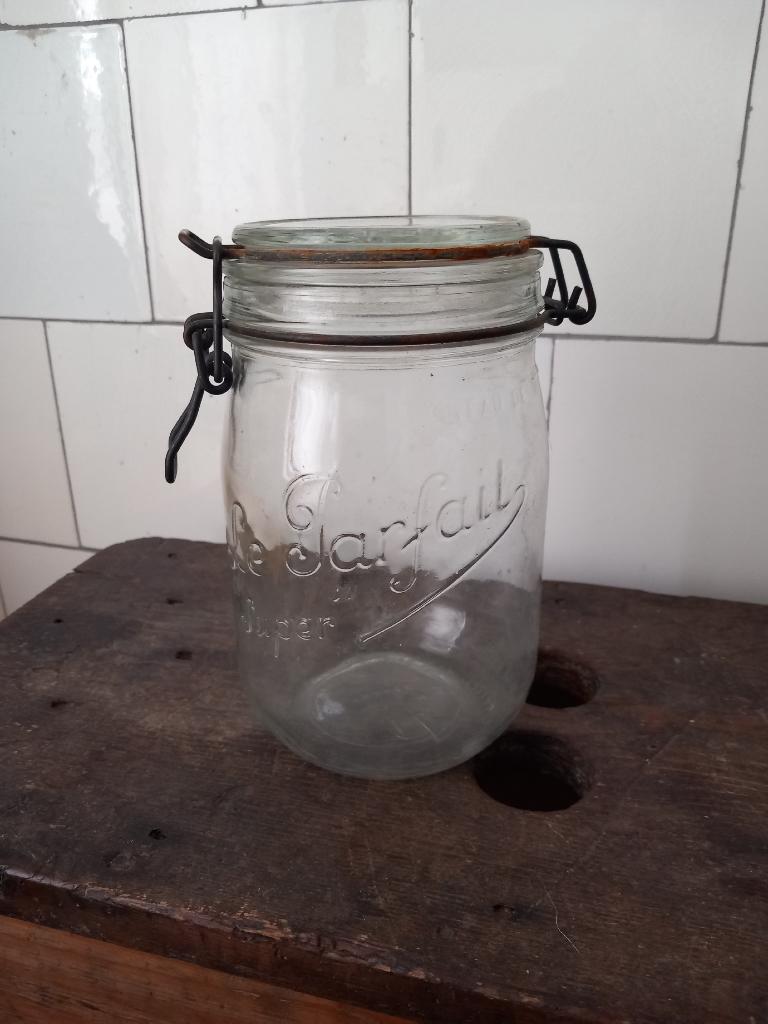 gratis verzenden vintage weck voorraad pot Frans Parfait 1L, Ophalen of Verzenden