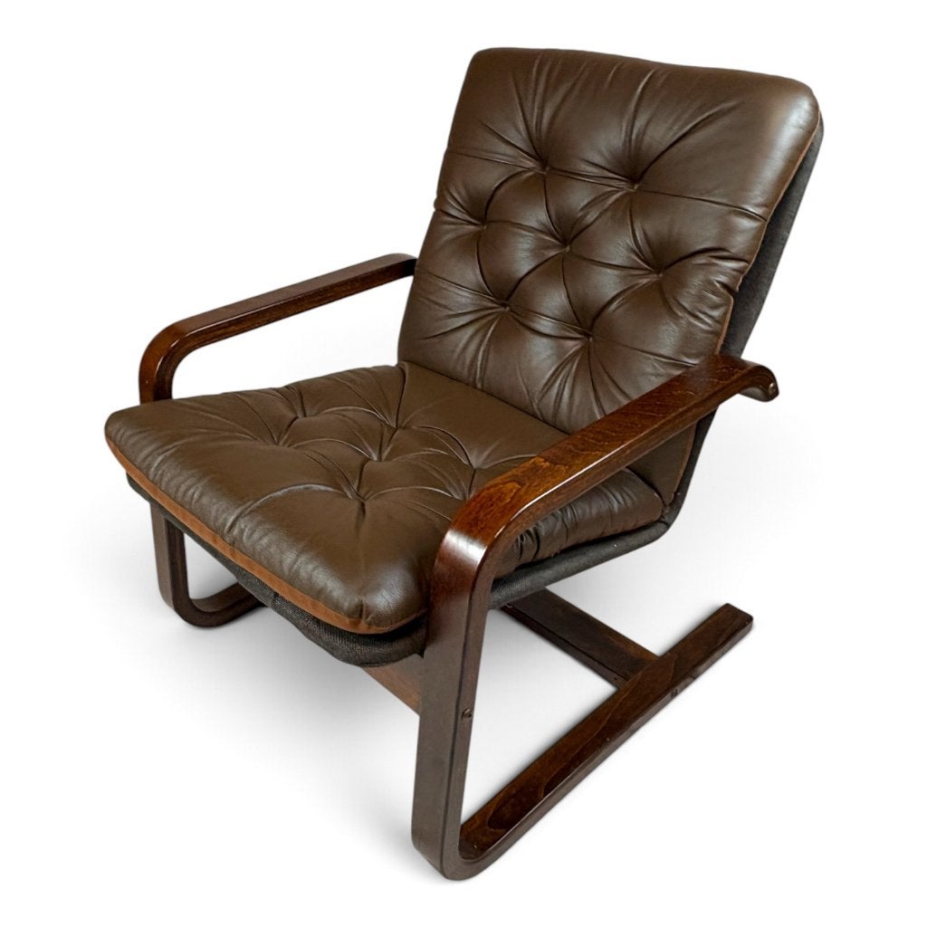 Scandinavische vintage relaxfauteuil | jaren 60/70, Huis en Inrichting, Gebruikt, ?, Hout, Mid - century - Scandinavian design