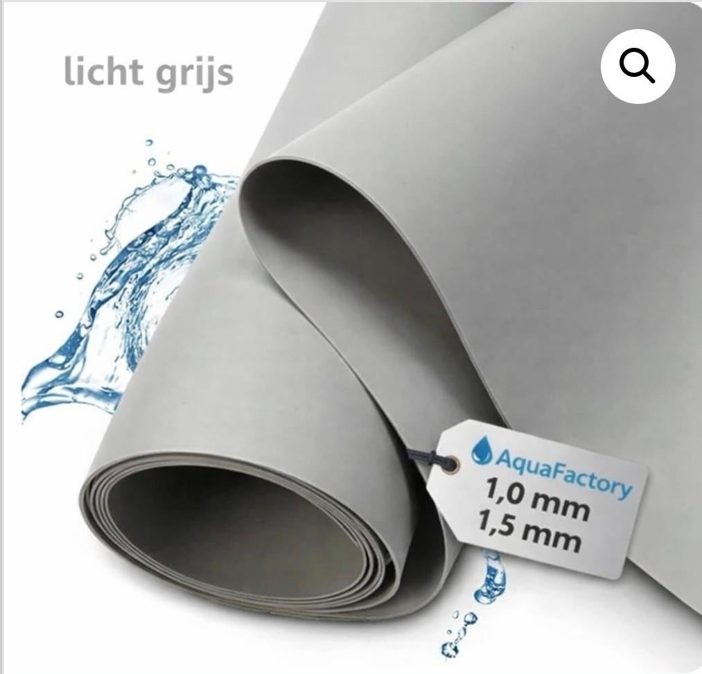 PVC Vijverfolie Lichtgrijs – Diverse Diktes, Ophalen, 3853JR, Nieuw, Aquafactory