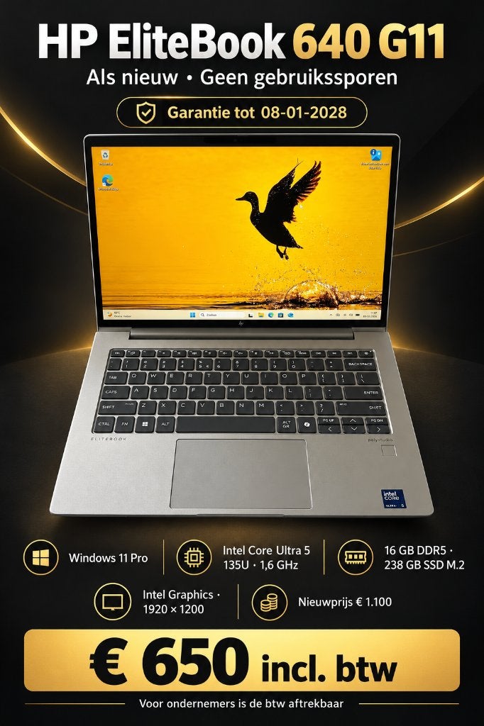 HP ELITEBOOK 640G11, Hp, 256 GB, 2 tot 3 Ghz, Qwerty