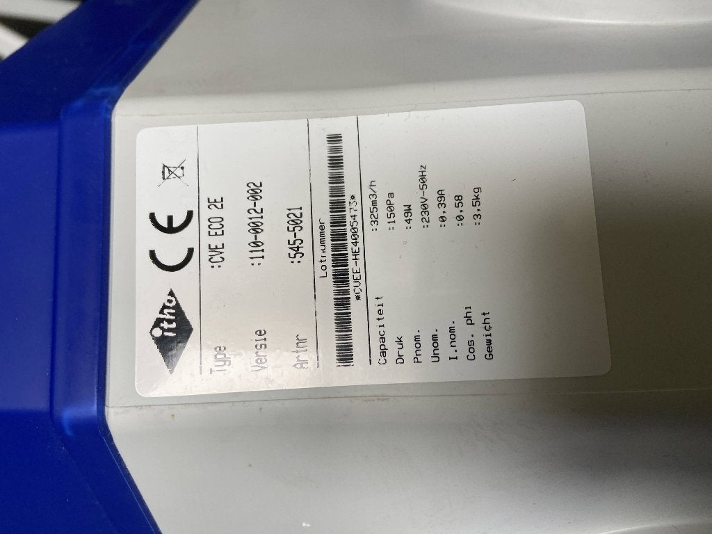 Itho Daalderop CVE ECO 2E mechanische ventilatiebox, Ophalen, Gebruikt