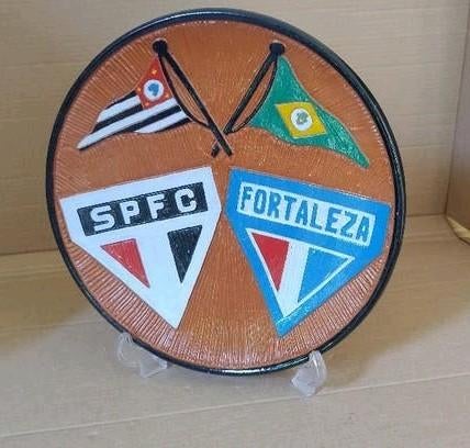 Groot wandbord Brazilië Voetbalcup Sao Paulo vs Fortaleza, Ophalen of Verzenden, Zo goed als nieuw, Buitenlandse clubs, Overige typen