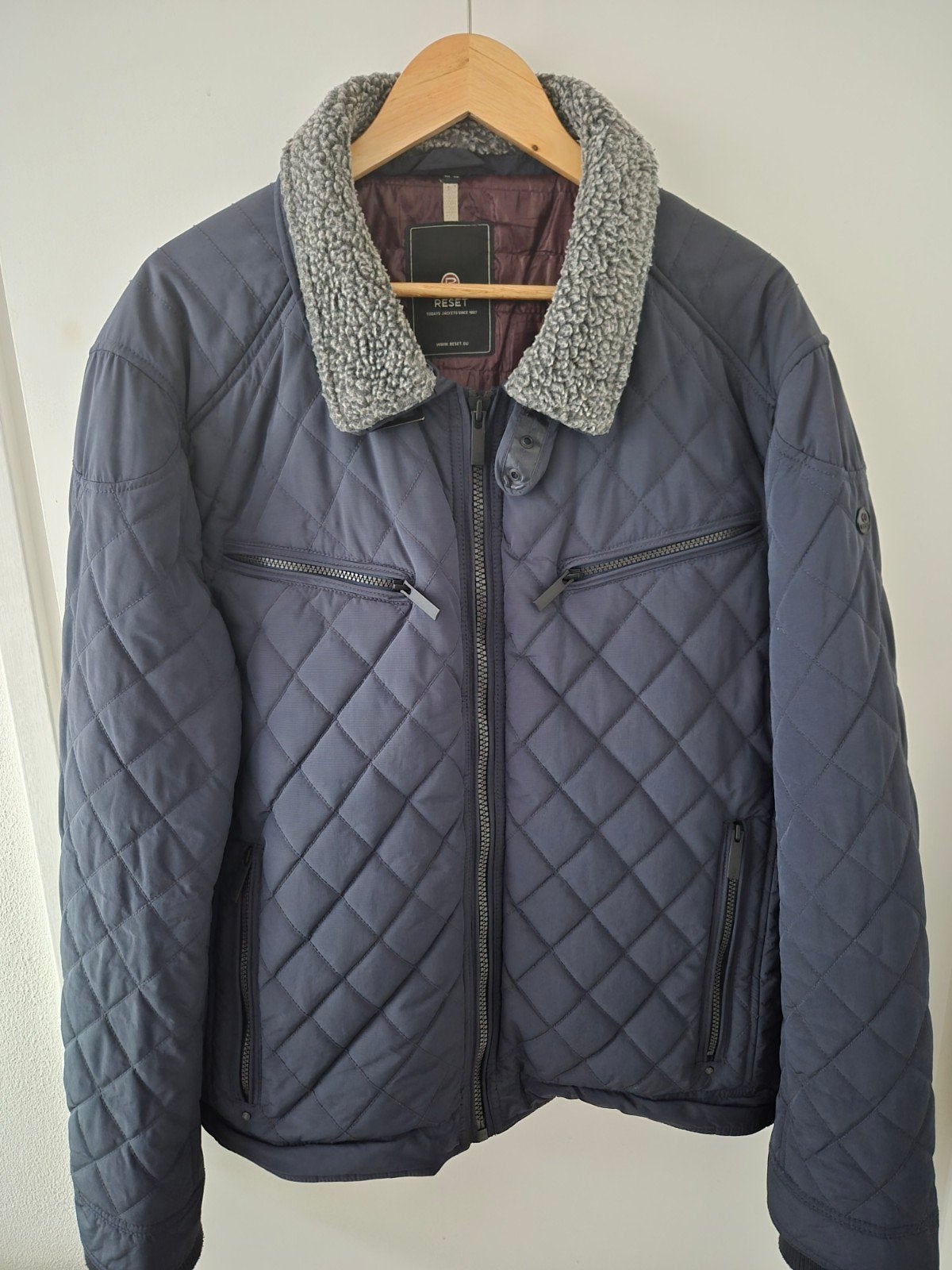 Reset gewatteerde jas met teddykraag - Maat 58 (XL), Kleding | Heren, Ophalen, Blauw, Reset, Maat 56/58 (XL)