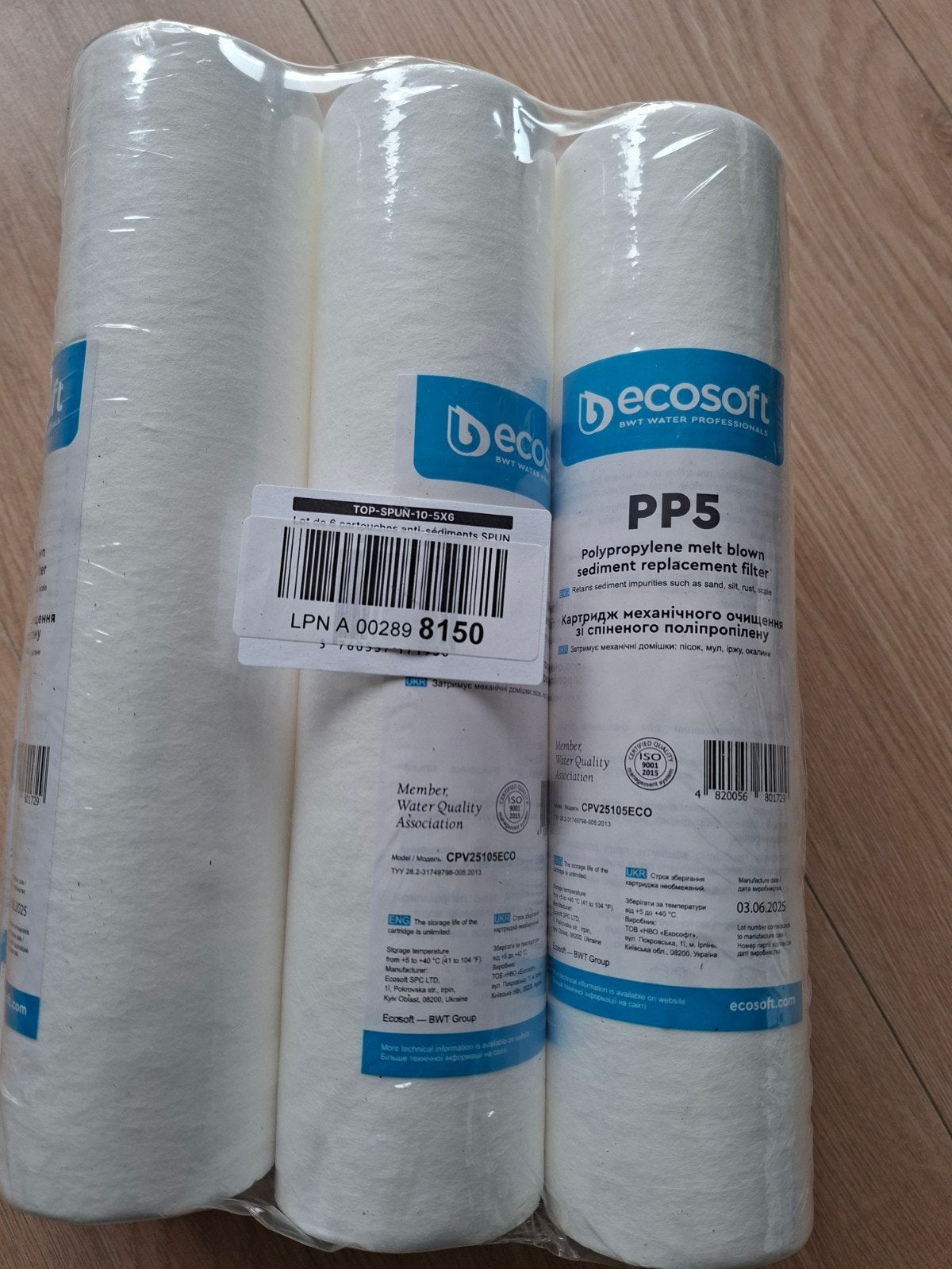 Ecosoft PP5 Polypropyleen Sediment Filters - 6 Rollen, Ophalen of Verzenden, Nieuw