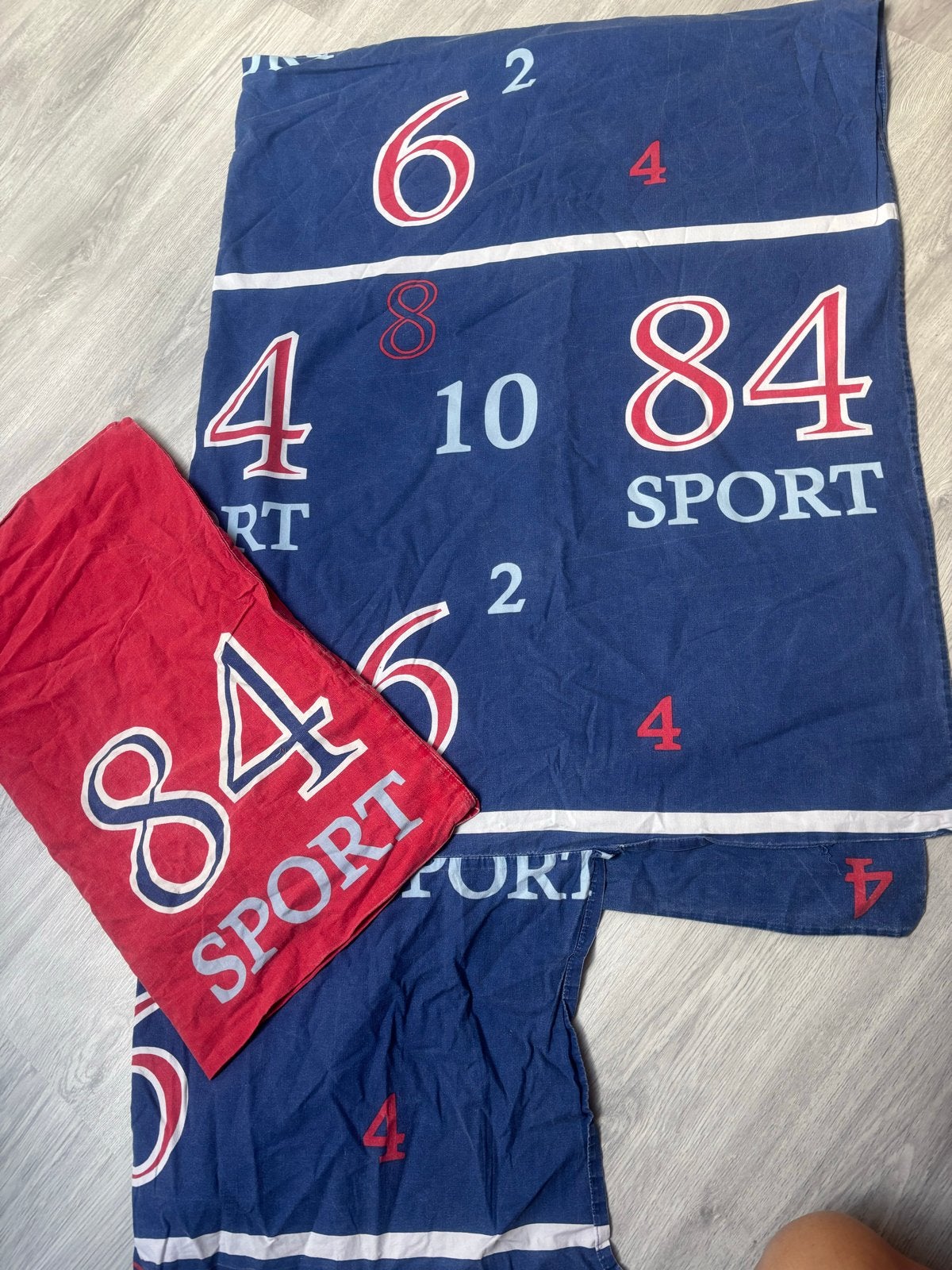 Sportief Dekbedovertrek met Nummers - Rood/Blauw, Gebruikt, Meerkleurig, Dekbedovertrek, Katoen