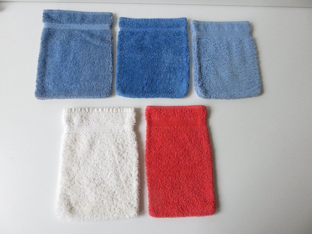 Set van 5 washandjes, Ophalen of Verzenden, Gebruikt, Overige kleuren, Overige typen