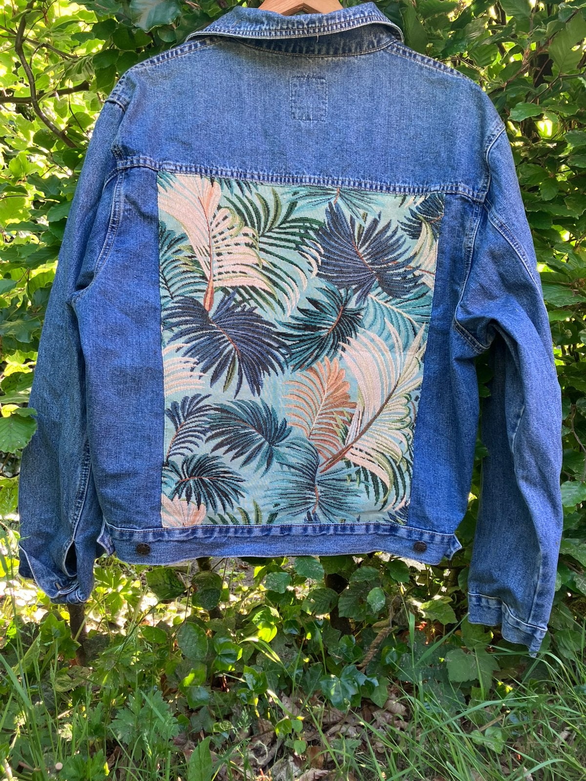 Spijkerjack met applicatie maat xxl, Ophalen of Verzenden, Maat 46/48 (XL) of groter, Blauw