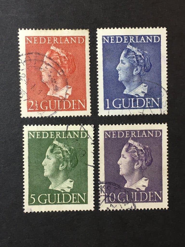 i15-346/49 Nederland 1946 NVPH 346 t/m 349 - Wilhelmina - ge, Postzegels en Munten, Postzegels | Nederland, Gestempeld, Na 1940
