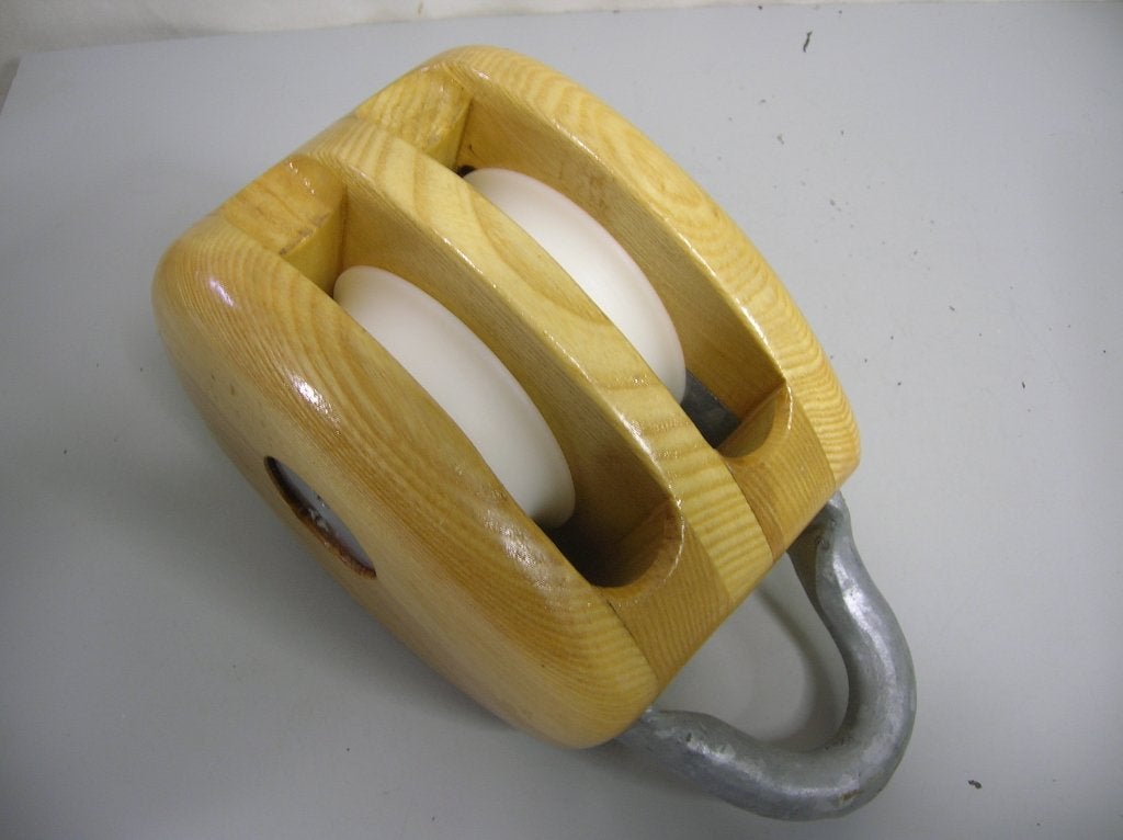 Houten Dubbelschijfs Blokken, Katrollen, 18 - 20 mm, Watersport en Boten, Ophalen of Verzenden, Nieuw, Lijn of Blok