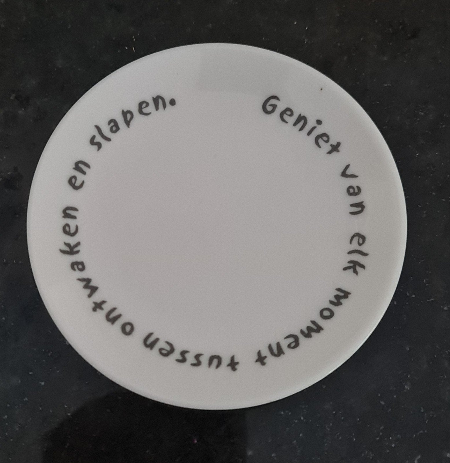 Douwe Egberts bordje - Geniet van elk moment...., Verzamelen, Ophalen of Verzenden, Zo goed als nieuw, Gebruiksvoorwerp