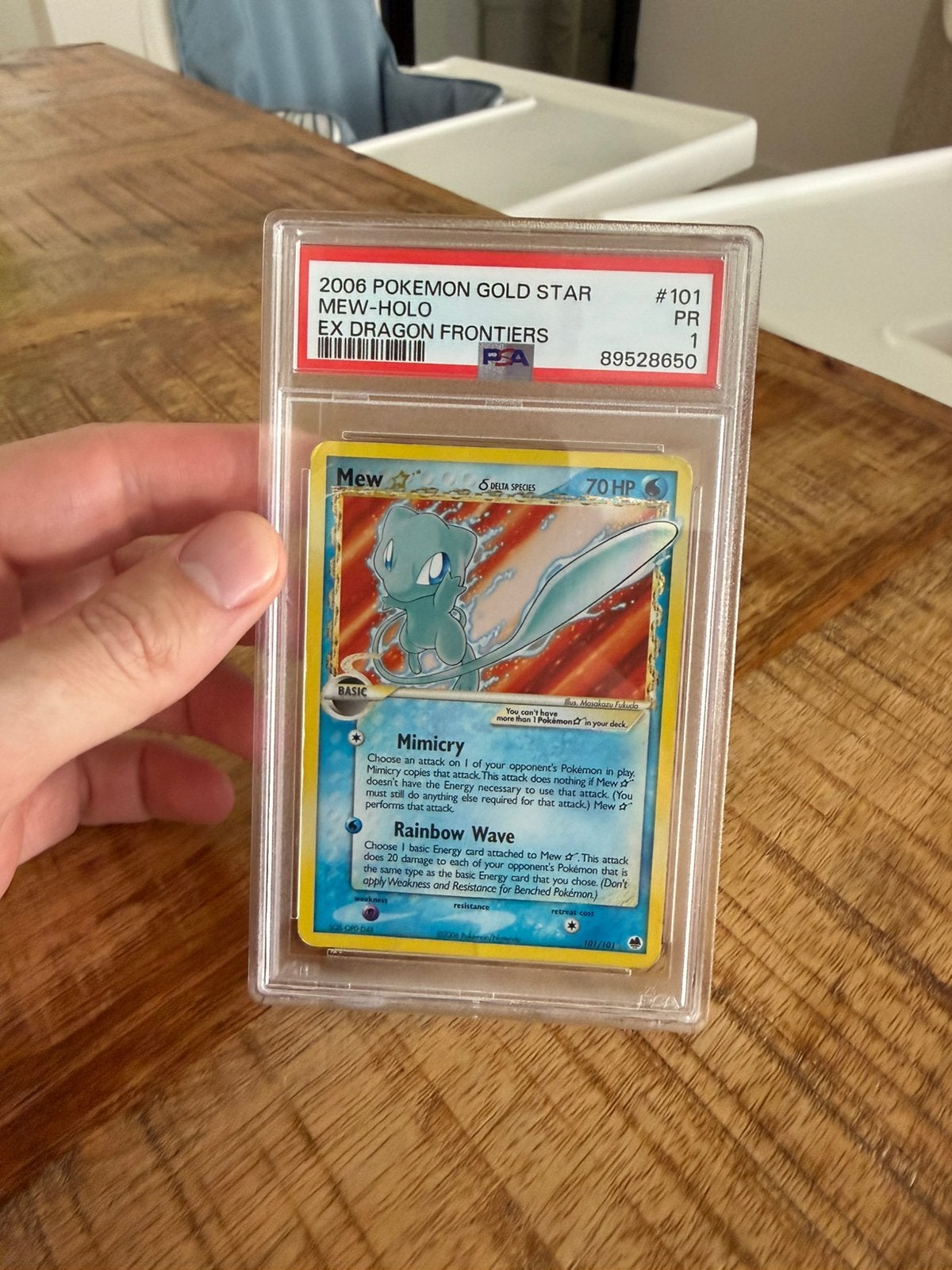 Pokémon Mew Gold Star - PSA 1, Hobby en Vrije tijd, Verzamelkaartspellen | Pokémon, Ophalen, Zo goed als nieuw, Losse kaart